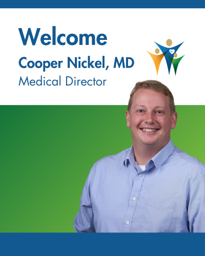 Cooper Nickel, MD Medical Director, smiling. Welcome to Caldwell Regional Medical Center